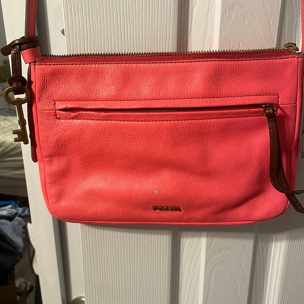 Pink Fossil crossbody